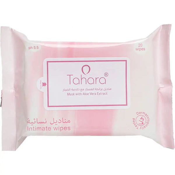 Tahara Musk Pink Intimate Wipes Aloe Vera Fragrance 20 Wipes