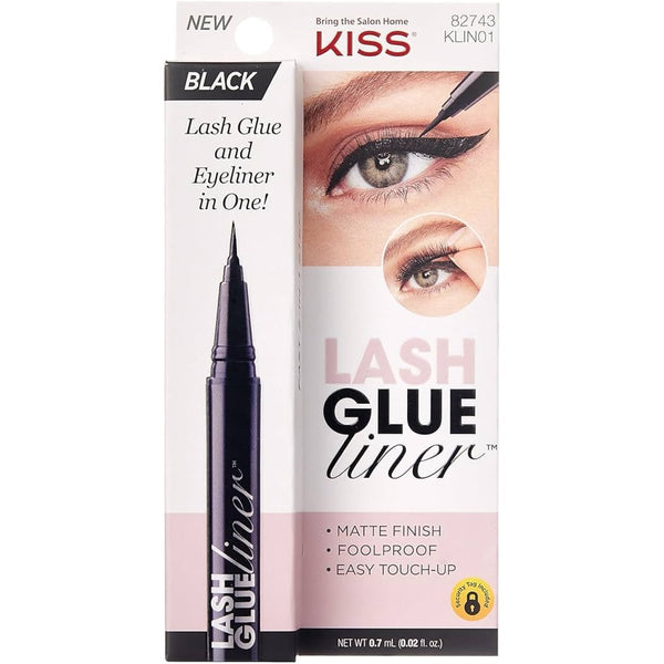 Kiss Lash Glue Liner Black KLIN01C Matte Finish Dual-Purpose Eyeliner