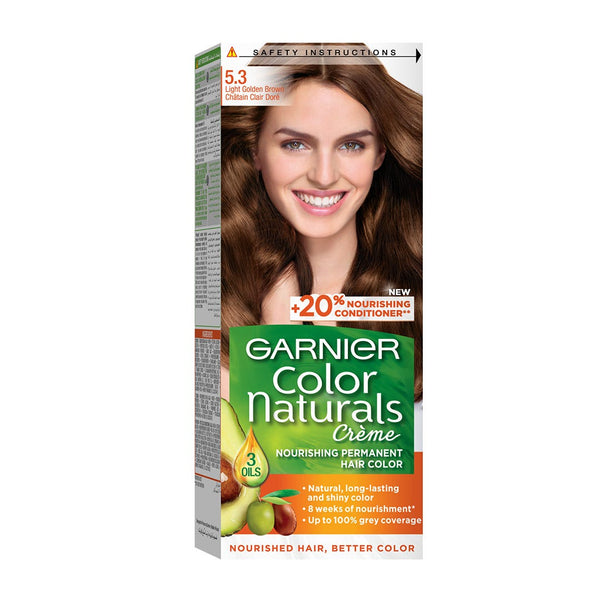 Garnier Color Naturals Creme Hair Color Permanent Cream Light Golden Brown 5.3