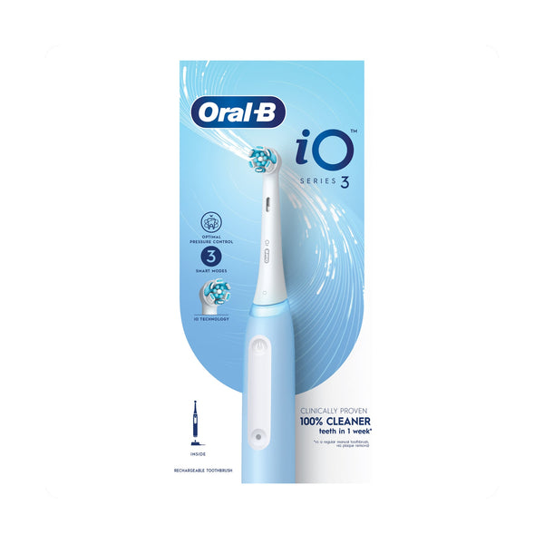 Oral-B iO 3 Rechargeable Electric Toothbrush Blue, 3 Cleaning Modes, Pressure Sensor