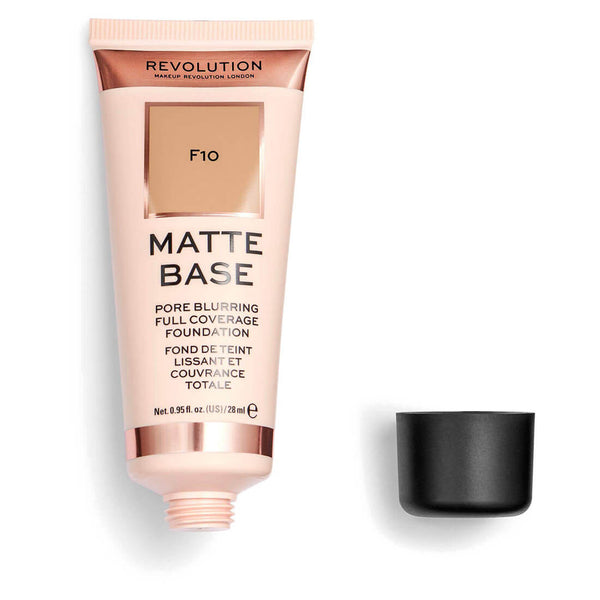 Makeup Revolution Matte Base Foundation Liquid Matte Full Coverage F10 Beige