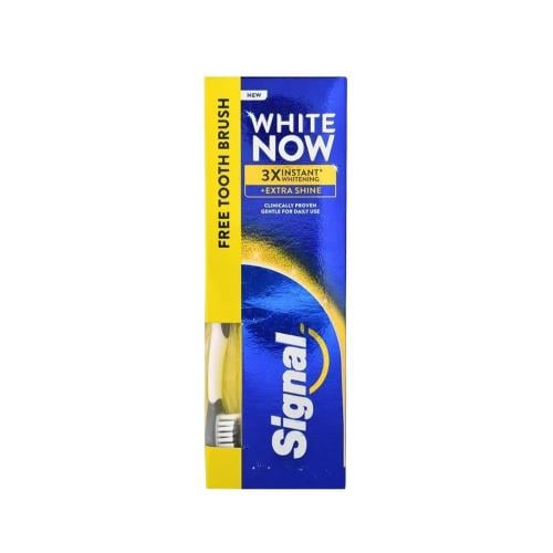 Signal White Now Extra Shine Toothpaste with Toothbrush