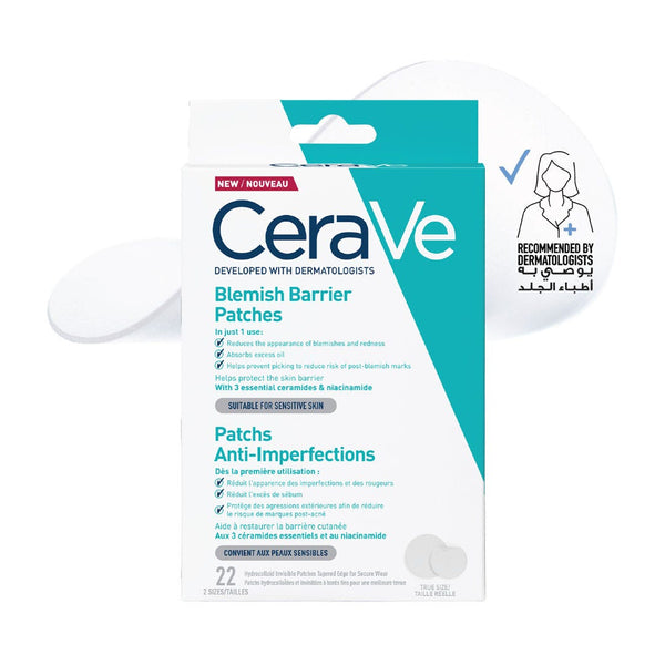 CeraVe Blemish Barrier Patches Hydrocolloid Ceramides Niacinamide 22 Pieces