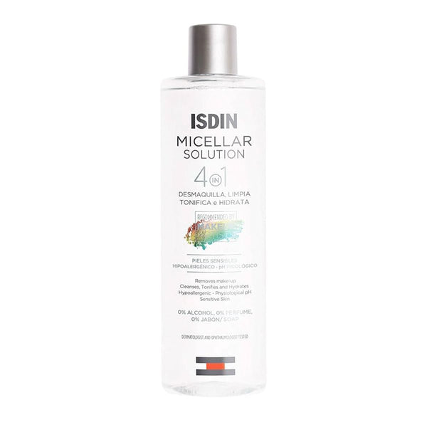 ISDIN Micellar Solution 4-in-1 Cleansing Solution Alcohol-Free, Fragrance-Free, 400 ml