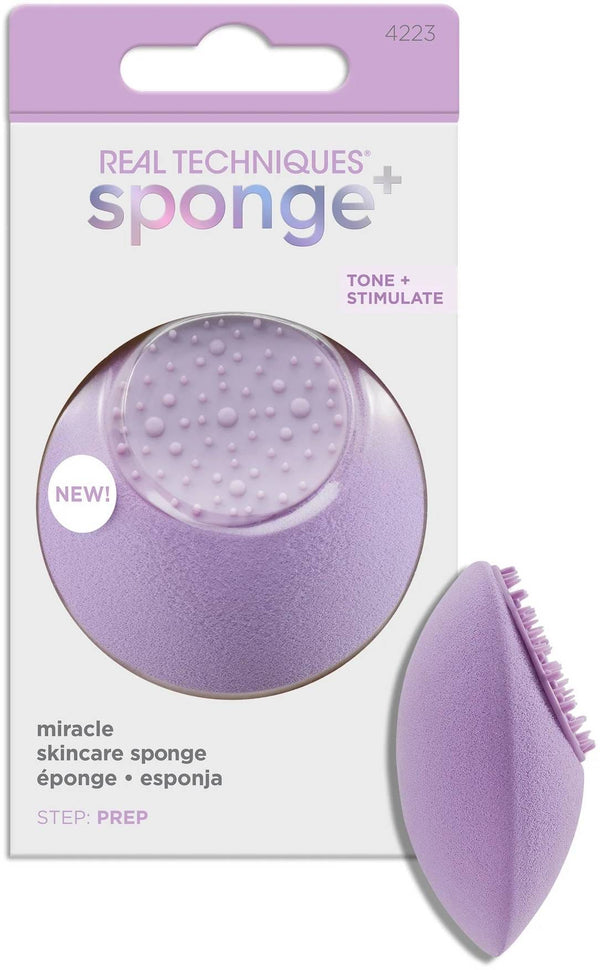 Real Techniques Miracle Skincare Sponge Toner Applicator Vegan Collagen Foam 1 Count