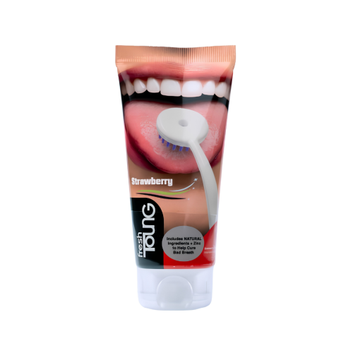 FreshTong Strawberry Tongue Cleaning Paste, Daily Oral Hygiene, 85g