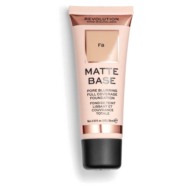 Revolution Matte Base Liquid Foundation Matte Finish F8 Beige