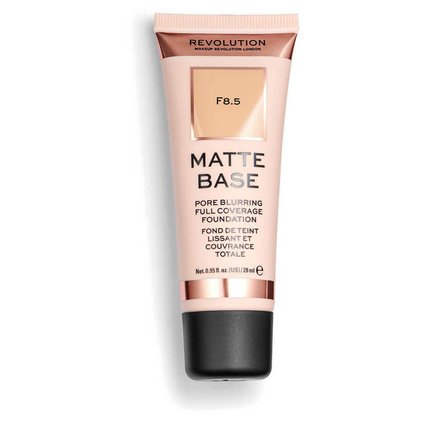Makeup Revolution Matte Base Foundation F8.5 Beige Liquid Matte Finish