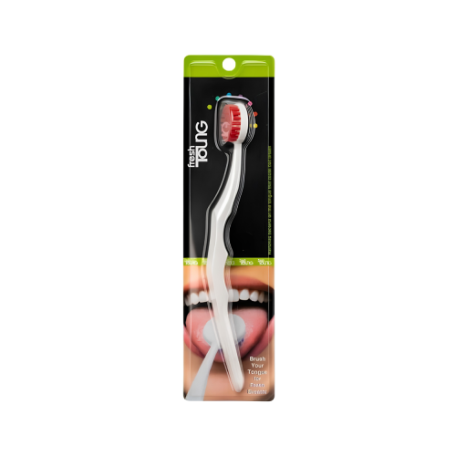 FreshTong Tongue Cleaning Brush Ergonomic Reusable Oral Hygiene Tool