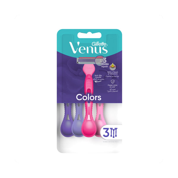 Gillette Simply Venus 3 Plus Disposable Razors 3-Blade MoistureRich Strip 3 Count