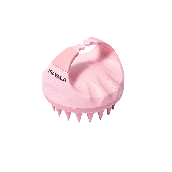 Travala Hair Scalp Massager Brush Soft Silicone Bristles Pink