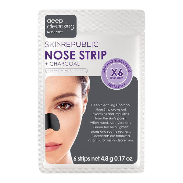 SKIN REPUBLIC Nose Strips with Charcoal Deep Cleansing, 6 Pairs