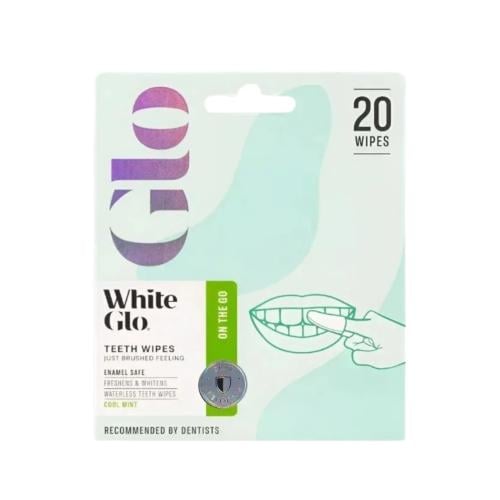 White Glow Teeth Cleansing Wipes Mint Flavor, 20 Wipes