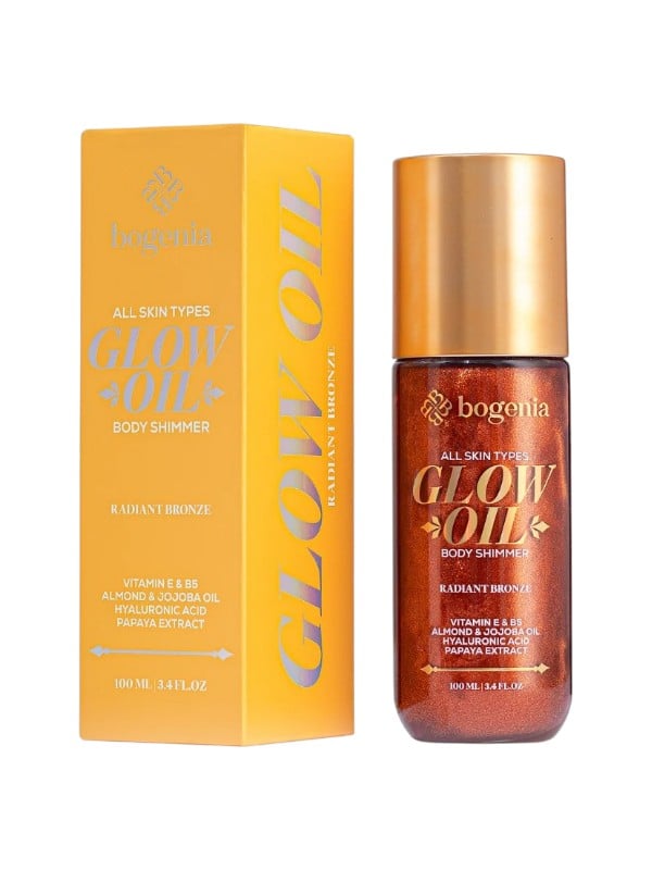 Bogenia Radiant Bronze Body Shimmer Oil Lightweight Velvet Glow 100ml
