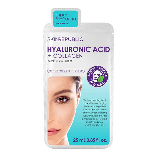 SKIN REPUBLIC Hyaluronic Acid + Collagen Face Sheet Mask with Vitamin E