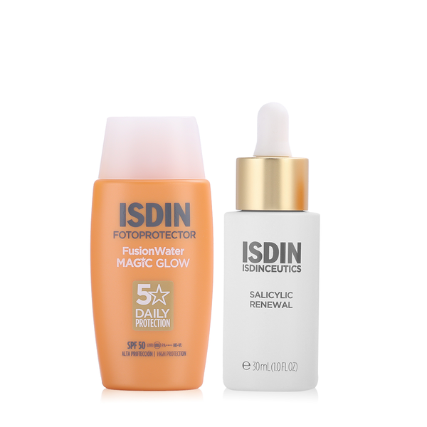 ISDIN Clear & Glow Isdinceutics Salicylic Renewal & Fotoprotector Fusion Water Magic SPF50 Kit