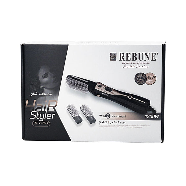Rebune Hair Styler RE-2078-2 Ionic Technology 1200W with 2 Attachments