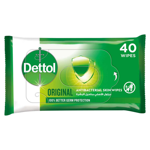 Dettol 2in1 Antibacterial Skin & Surface Wet Wipes, 40 Pieces