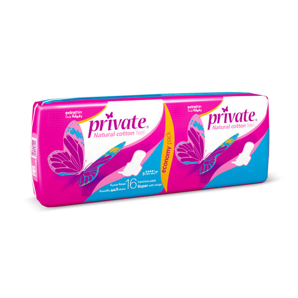 Private Maxi Pocket Super Sanitary Pads Extra Thin Cottony Cover 16 Pads
