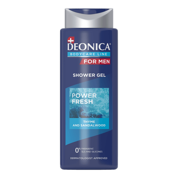 Deonica Power Fresh Shower Gel Liquid Taurine Thyme and Sandalwood 250 ml