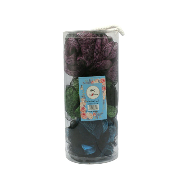 Mex Donna 3-Piece Bath Loofah Set Soft Assorted Colors