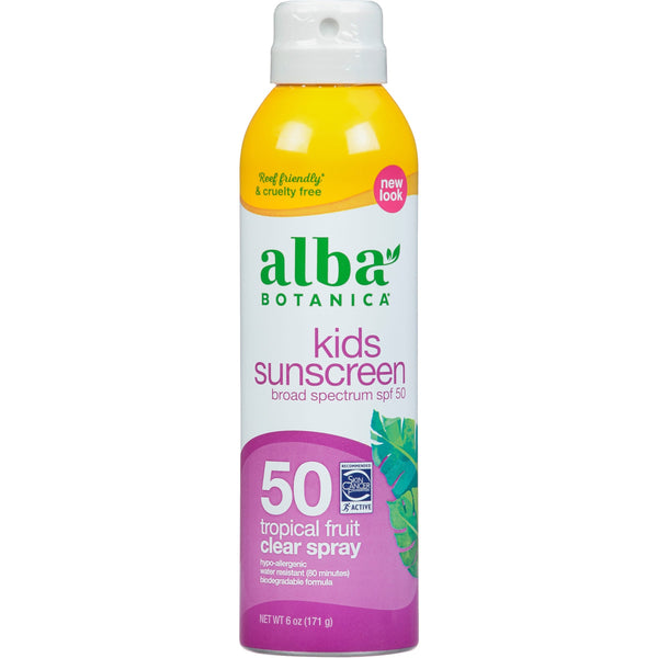 Alba Botanica Kids Sunscreen Spray SPF 50 Broad Spectrum Aloe Vera Vitamin E 171 g