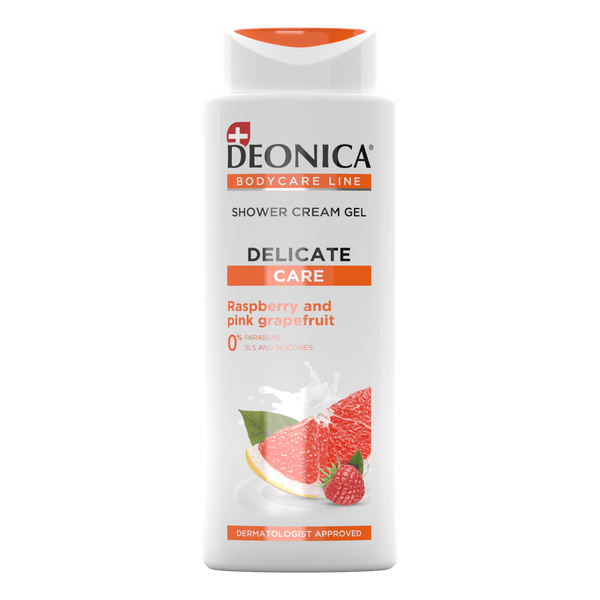 Deonica Delicate Care Shower Cream Gel Raspberry Grapefruit Fragrance 250 ml
