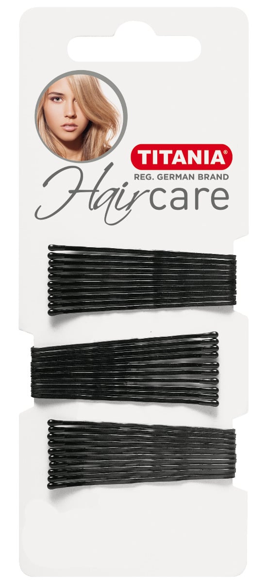 Titania Black Hair Pins P-8060, Secure Hold, 30 Pieces