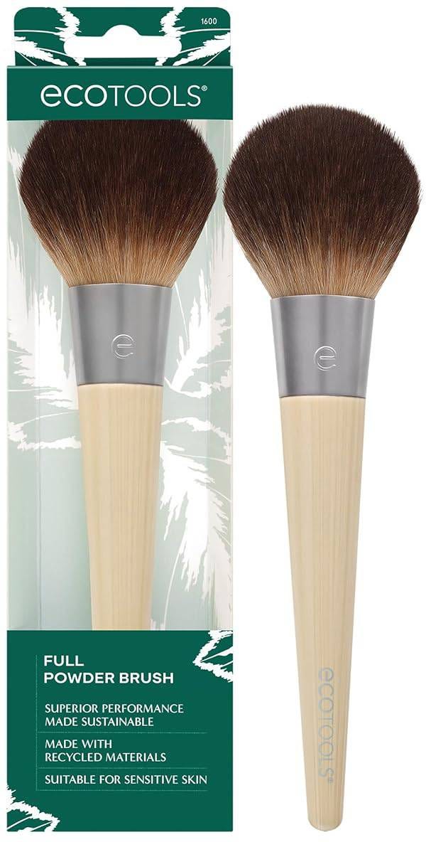 EcoTools Full Powder Makeup Brush Dense Synthetic Bristles Bamboo Handle 1 Count