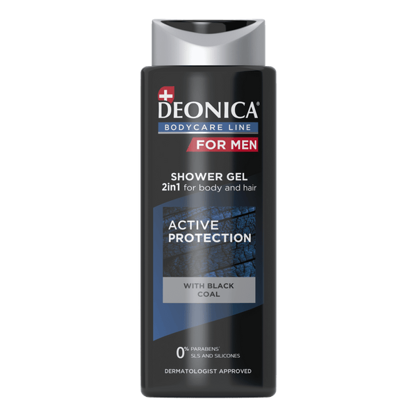 Deonica Active Protection 2-in-1 Shower Gel and Shampoo Charcoal 250 ml