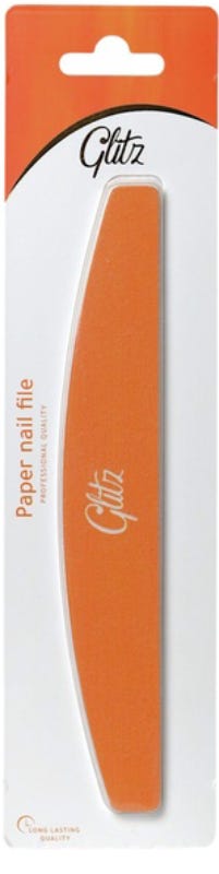 Glitz Professional Nail File for Acrylic and Natural Nails, Ergonomic 1 Pc