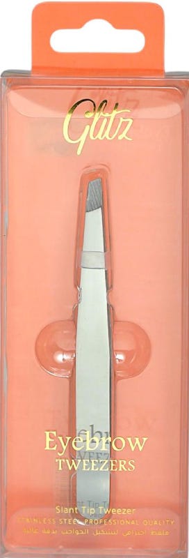 Glitz Eyebrow Tweezers Stainless Steel Angled Tip 1 Piece