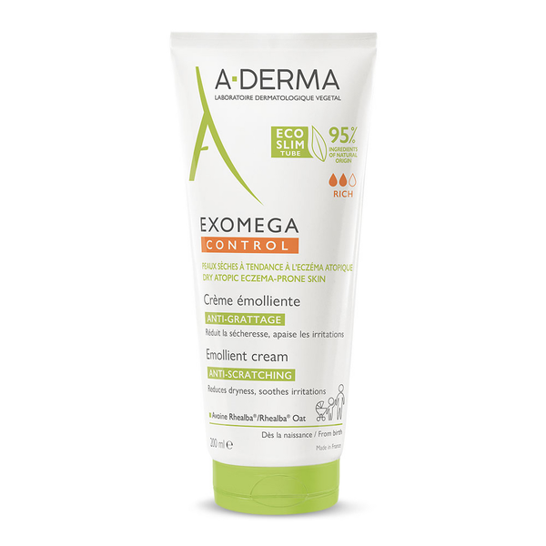 A-Derma Exomega Control Emollient Cream Rich Texture Fragrance-Free 200 ml