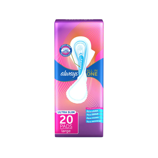 Always All in One Ultra Slim Feminine Pads Large 20 Pads