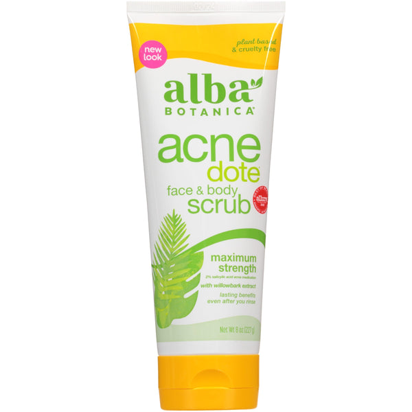 Alba Botanica Acnedote Face Scrub Exfoliating Formula 2% Salicylic Acid 227 g