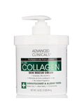 Advanced Clinicals Collagen Body Cream, Fragrance-Free, with Green Tea Aloe Vera and Chamomile