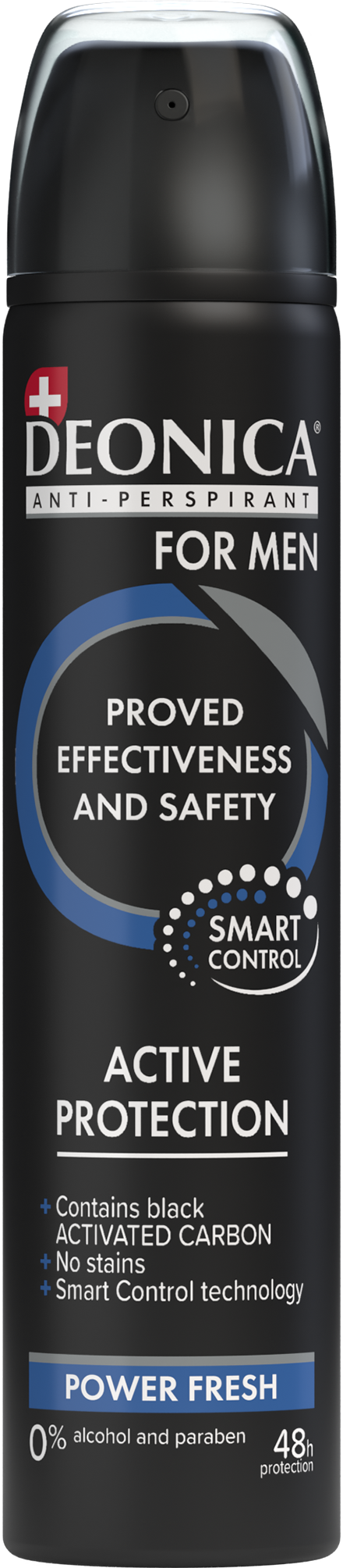 Deonica Active Protection Antiperspirant Spray for Men with Black Charcoal 75 ml
