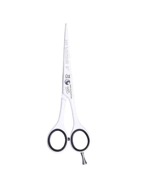 Hair System Professional White Hair Scissors Sharp Blades Ergonomic Grip 6 cm