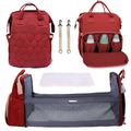 Baby Love Expandable Diaper Bag Nursing Backpack, Multiple Pockets, Red