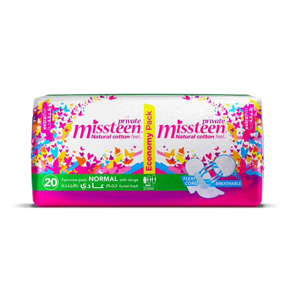 Private Miss Teen Sanitary Pads Soft Absorbent Economy Pack 20 Pieces