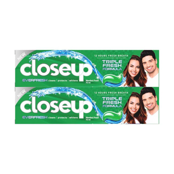 Close Up Menthol Triple Fresh Gel Toothpaste Fluoride Twin Pack