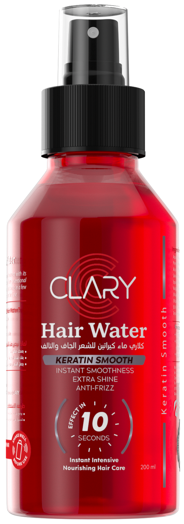 Clary Keratine Hair Water Liquid Styling Spray with Natural Keratin, 200 ml