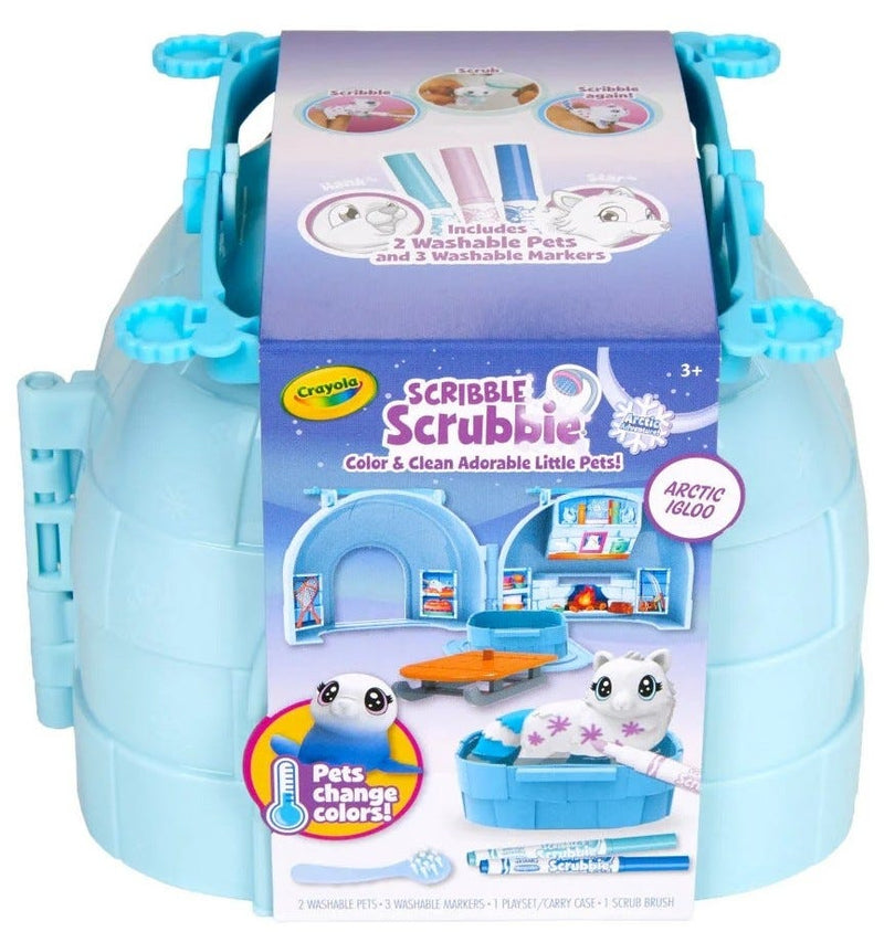 Crayola Scribble Scrubbie Arctic Igloo Playset Color-Changing Pets with Washable Markers