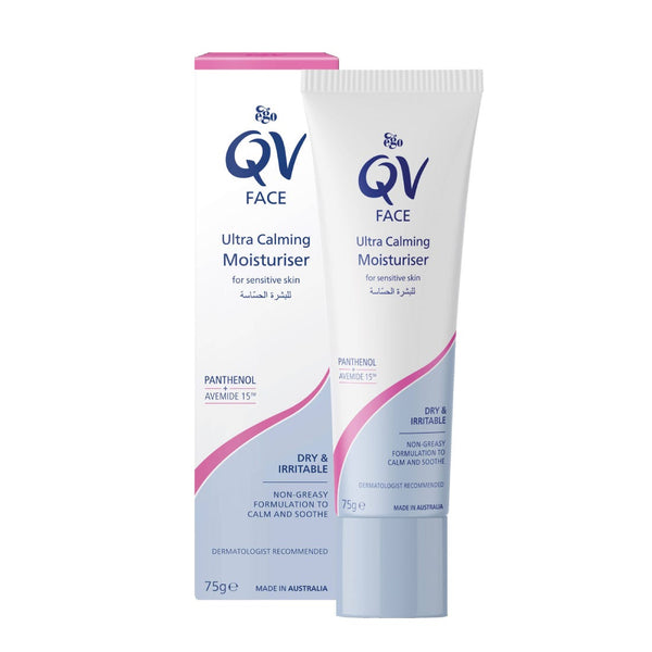 Ego QV Face Ultra Calming Moisturiser Cream Avemide 15 Oat Extract 75g