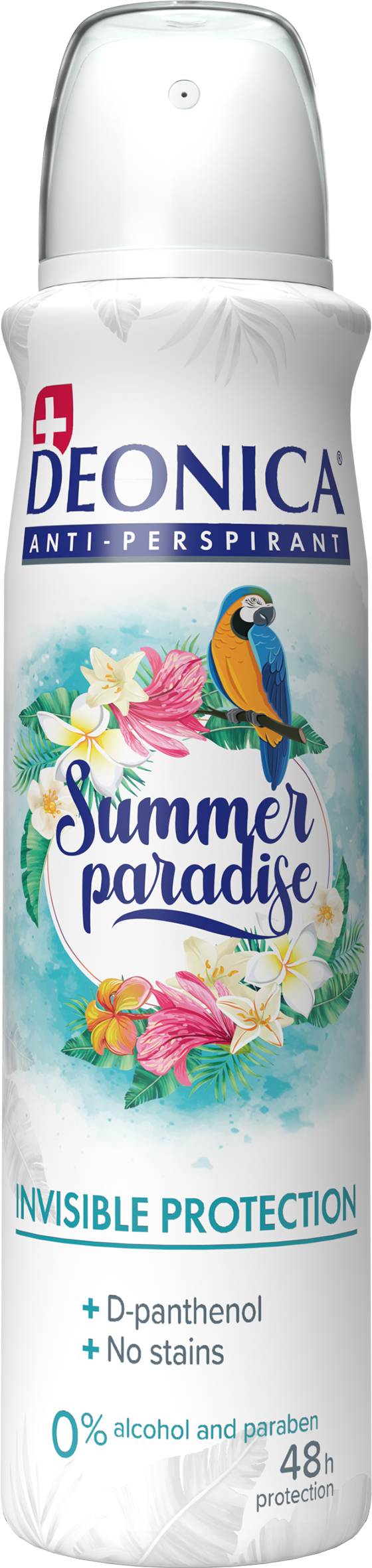 Deonica Antiperspirant Spray Deodorant D-Panthenol Summer Paradise 150 ml