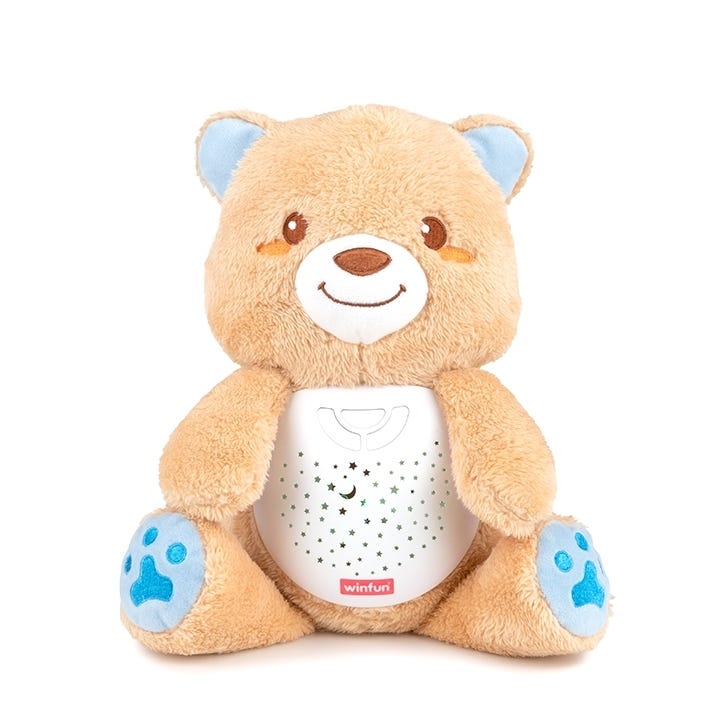 Winfun 2-in-1 Starry Lights Bear Plush Nightlight and Star Projector with Lullabies