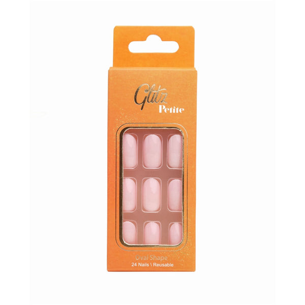 Glitz Petite Oval Artificial Nails Acrylic Lavender #7, 24-Piece Set