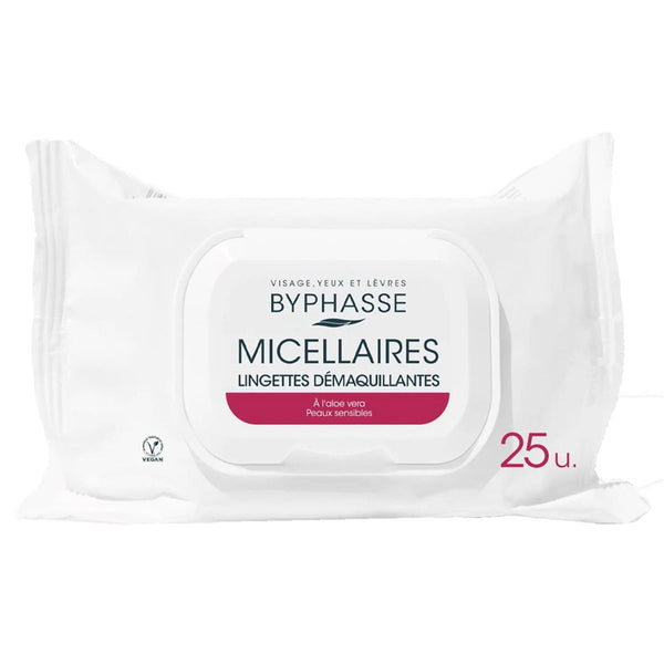 Byphasse Make-Up Remover Wipes Sensitive Skin Moisturizing Formula 25 Pieces