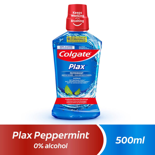Colgate Plax Peppermint Mouthwash Alcohol-Free Fluoride 500 ml