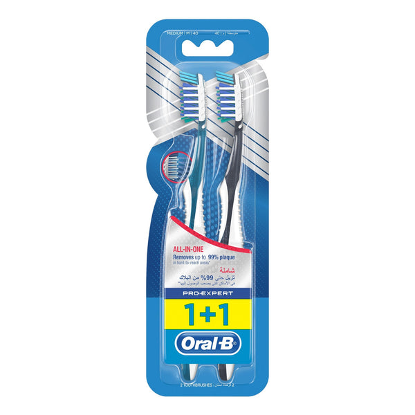 Oral-B Pro-Expert All-In-One Medium Toothbrushes CrissCross Bristles 1+1 Pack